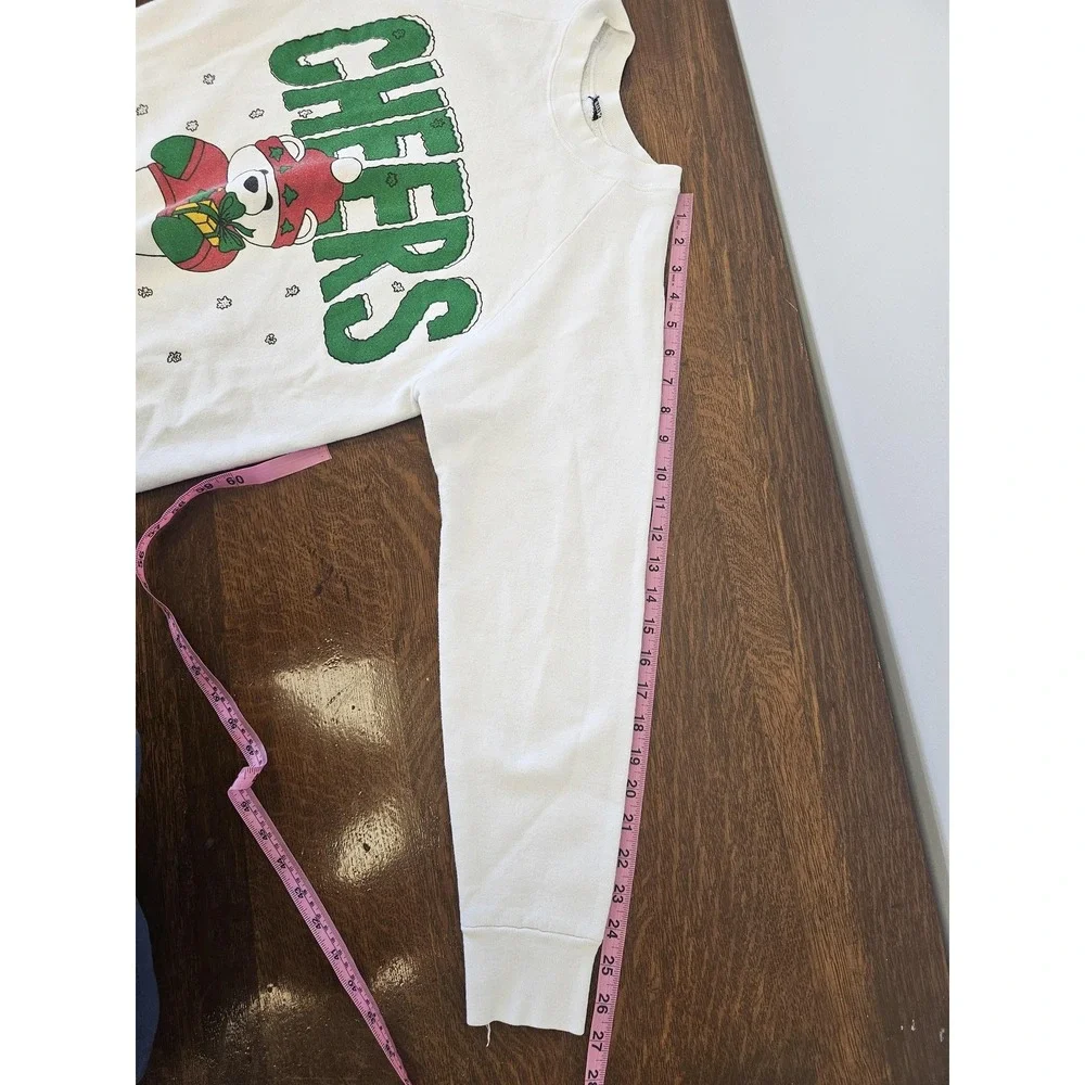Cheers Polar Bear Sweatshirt Mens Medium White‎ Christmas Holiday Crewneck